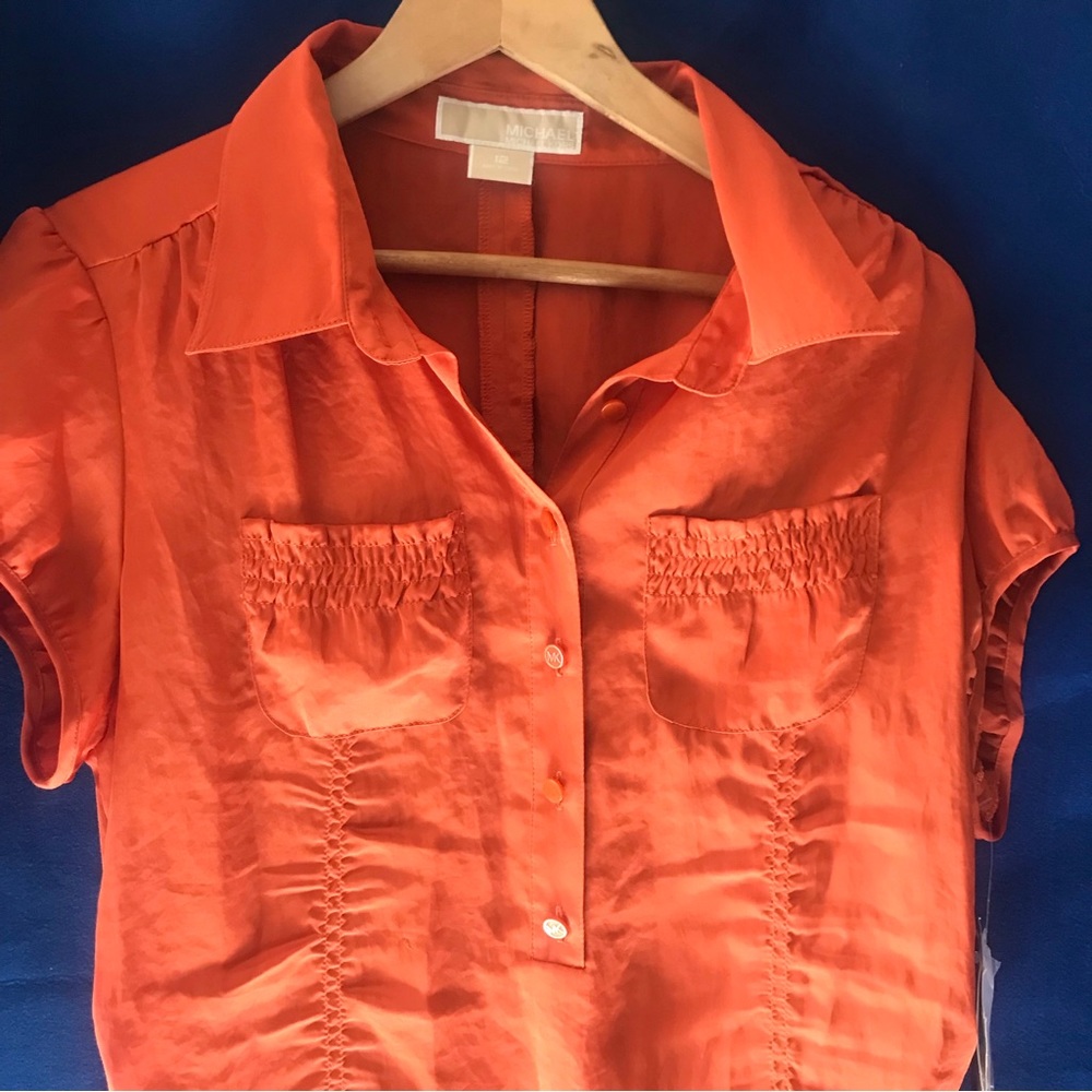 Michael Kors Orange blouse 12 - Picture 4 of 6